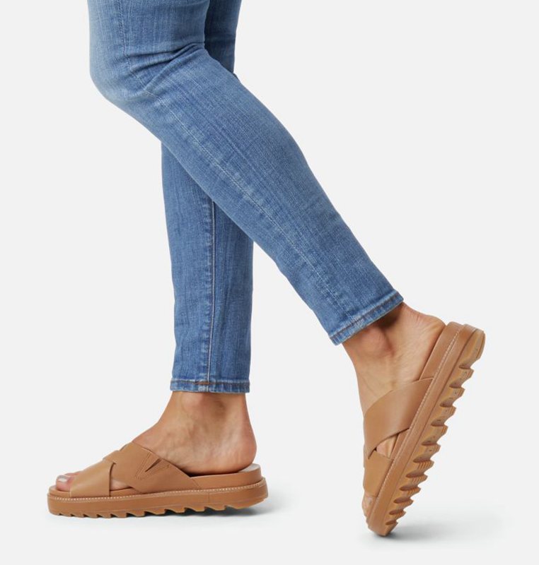 Sorel Dam Slides Brun - Roaming™ Criss Cross - STA-976012